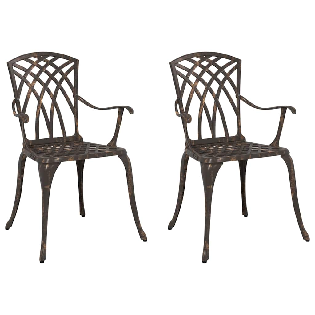 Kerti Szék 2 pcs Bronz 53 x 51 x 88,5cm Alumínium