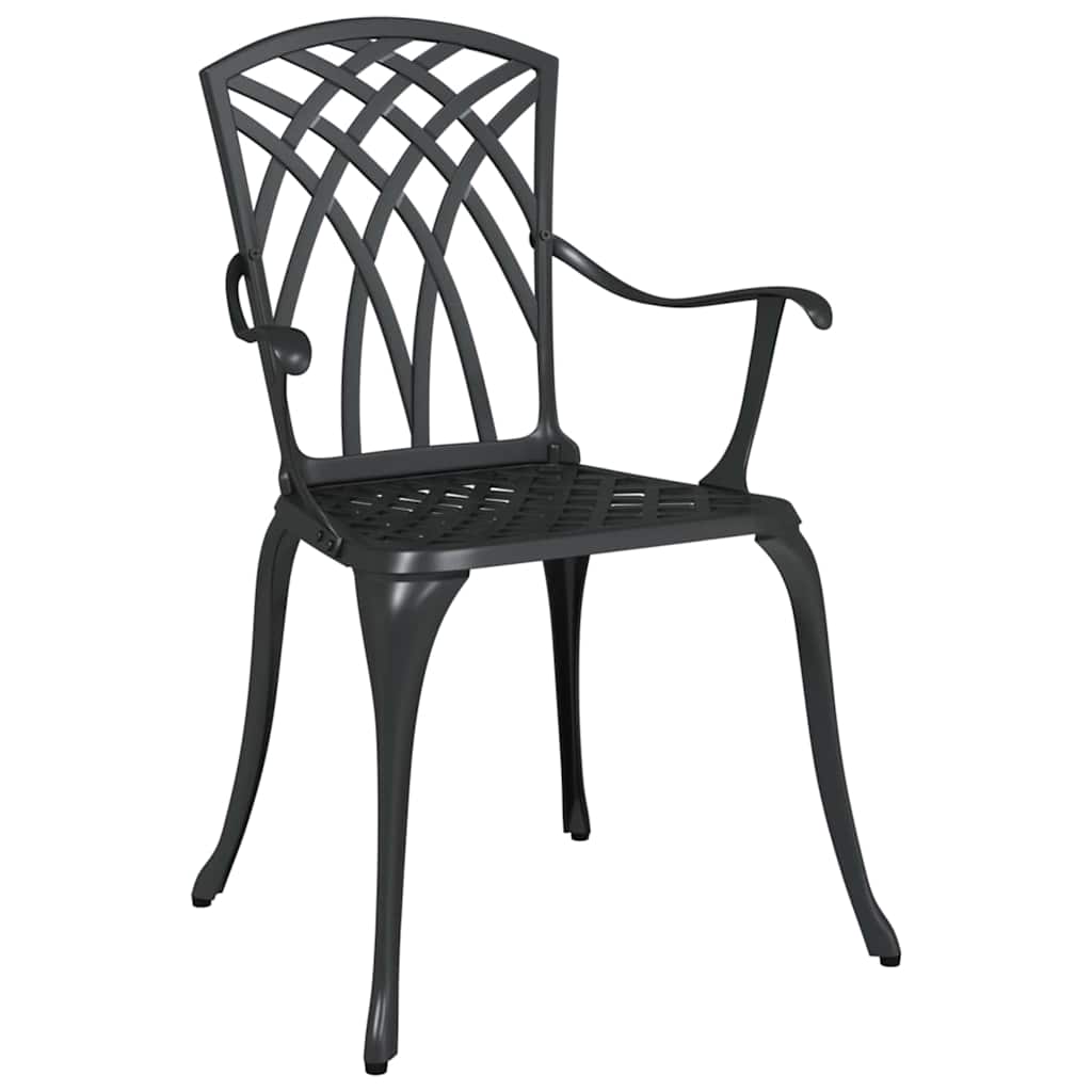 Kerti Szék 2 pcs Fekete 53 x 51 x 88,5cm Alumínium