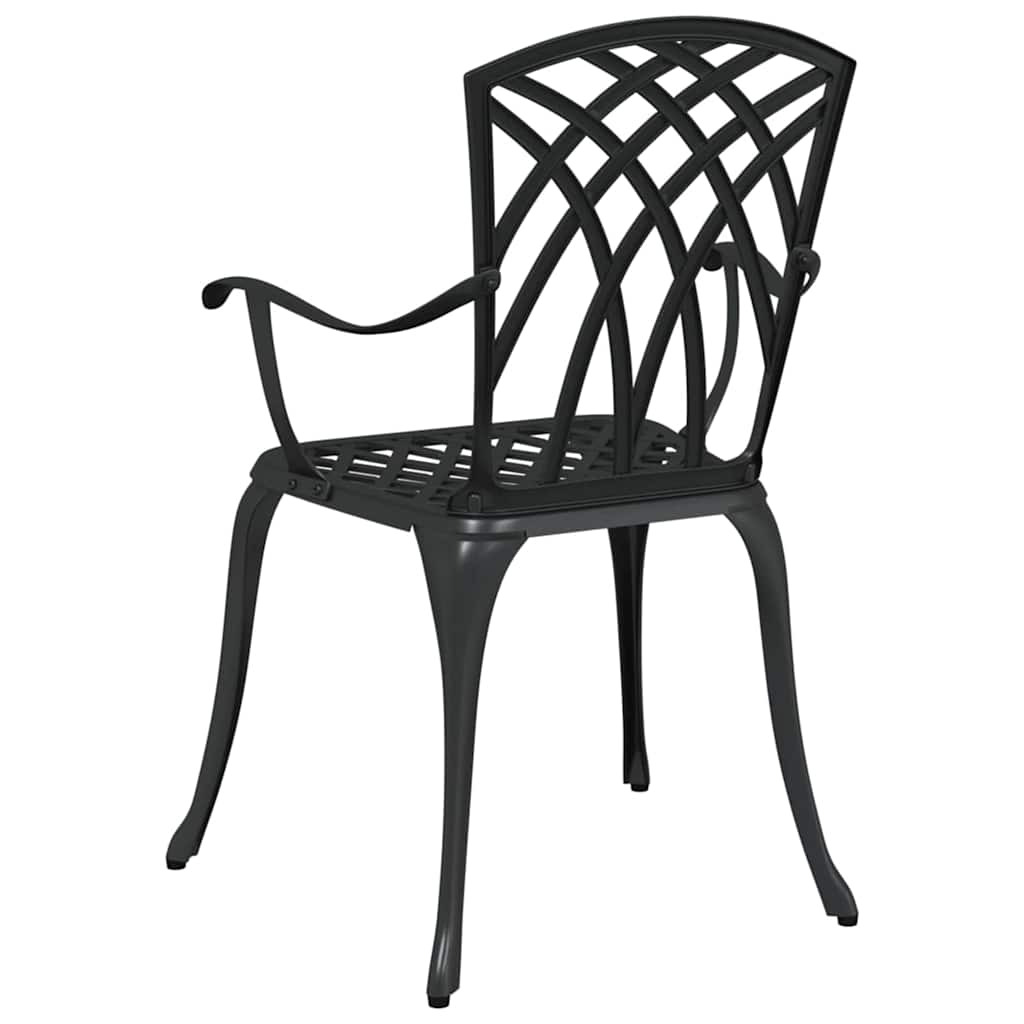Kerti Szék 2 pcs Fekete 53 x 51 x 88,5cm Alumínium