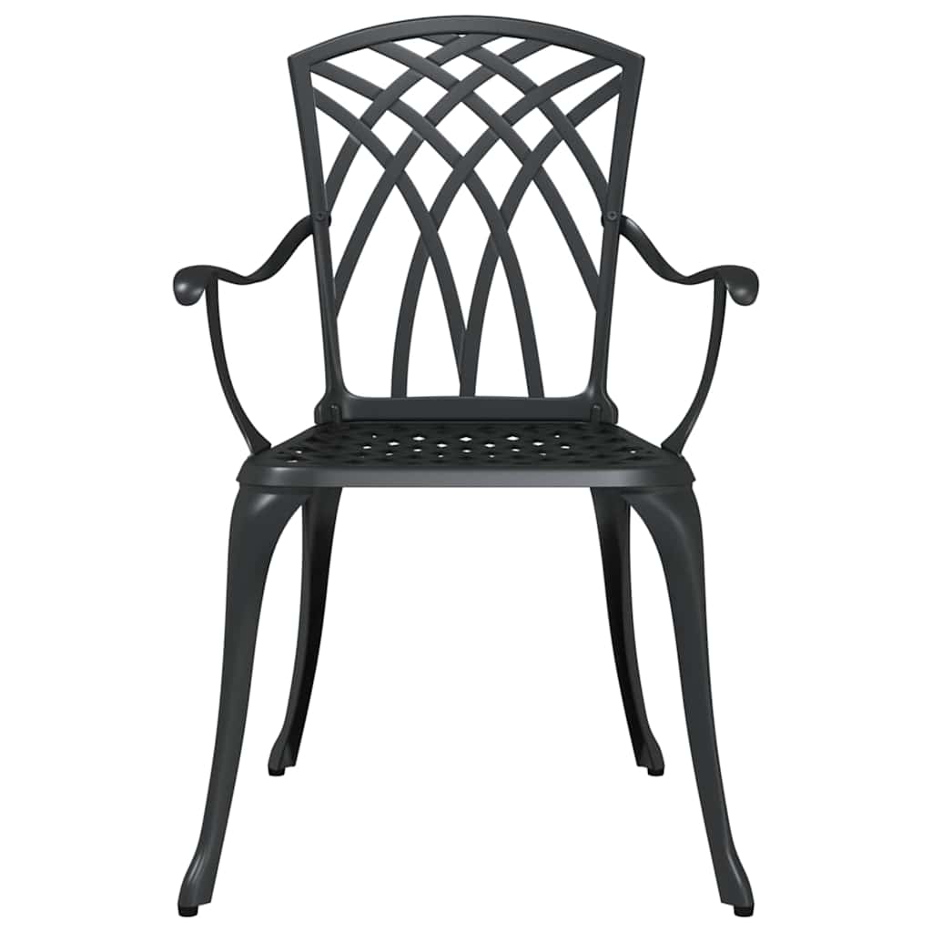 Kerti Szék 2 pcs Fekete 53 x 51 x 88,5cm Alumínium