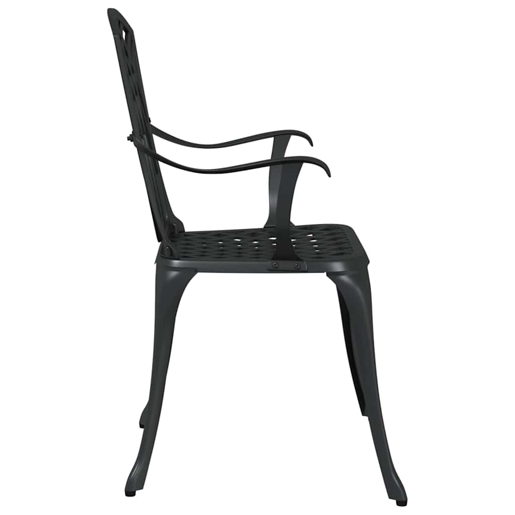 Kerti Szék 2 pcs Fekete 53 x 51 x 88,5cm Alumínium