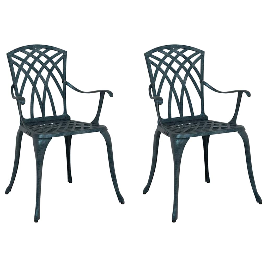 Kerti Szék 2 pcs Zöld 53 x 51 x 88,5cm Alumínium