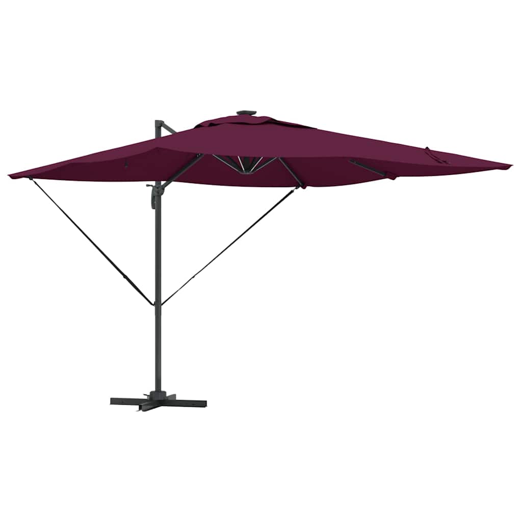Napernyő LED -es lámpákkal Bordeaux piros 286 x 284 x 270 cm