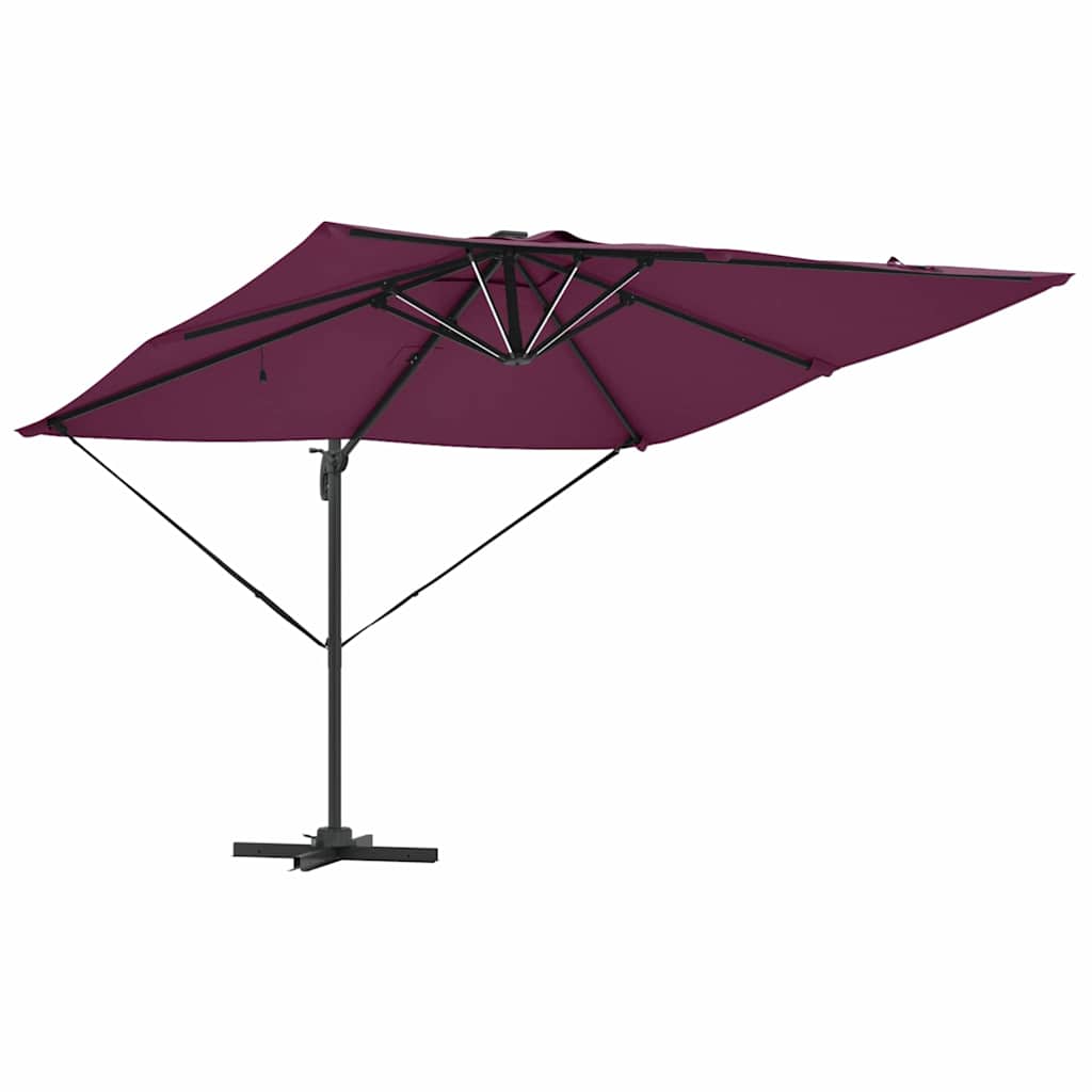 Napernyő LED -es lámpákkal Bordeaux piros 286 x 284 x 270 cm