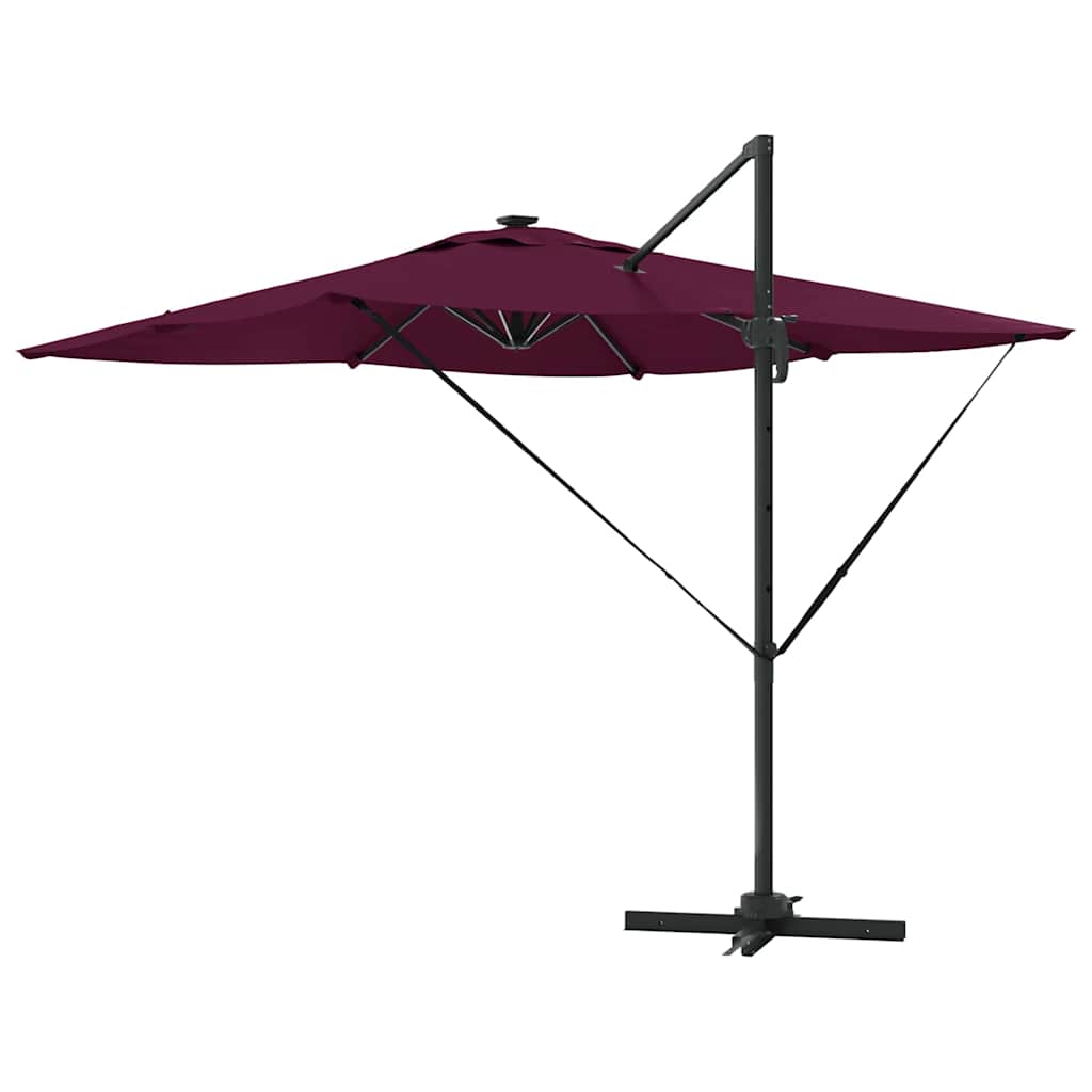 Napernyő LED -es lámpákkal Bordeaux piros 286 x 284 x 270 cm
