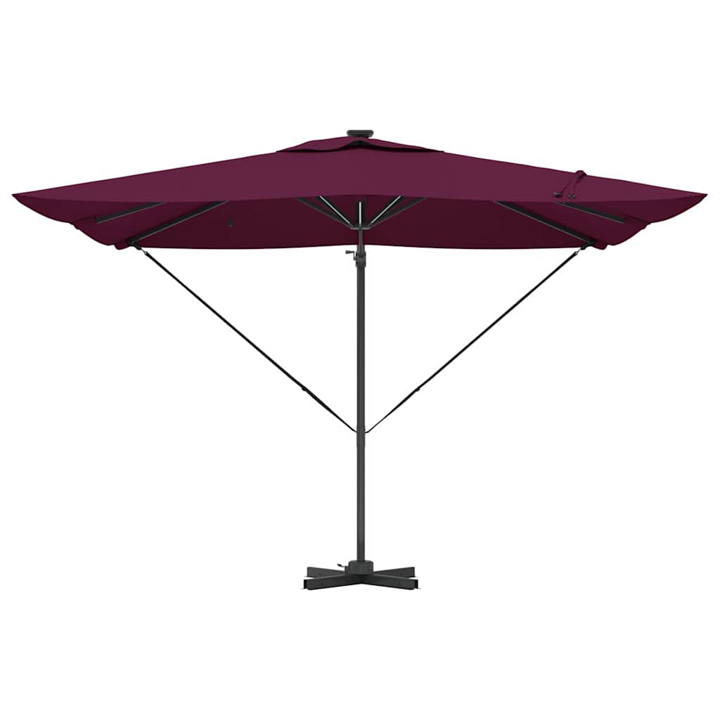 Napernyő LED -es lámpákkal Bordeaux piros 286 x 284 x 270 cm