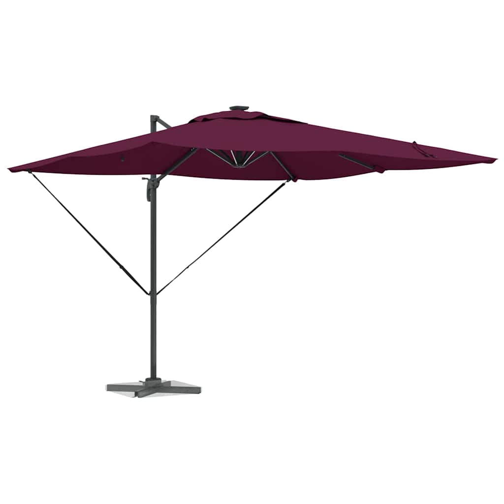 Napernyő LED -es lámpákkal Bordeaux piros 286 x 284 x 270 cm