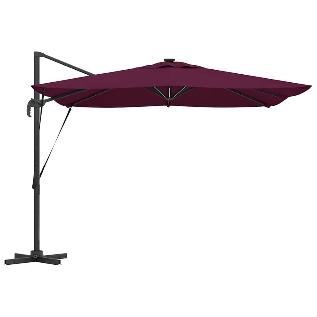 Napernyő LED -es lámpákkal Bordeaux piros 286 x 284 x 270 cm