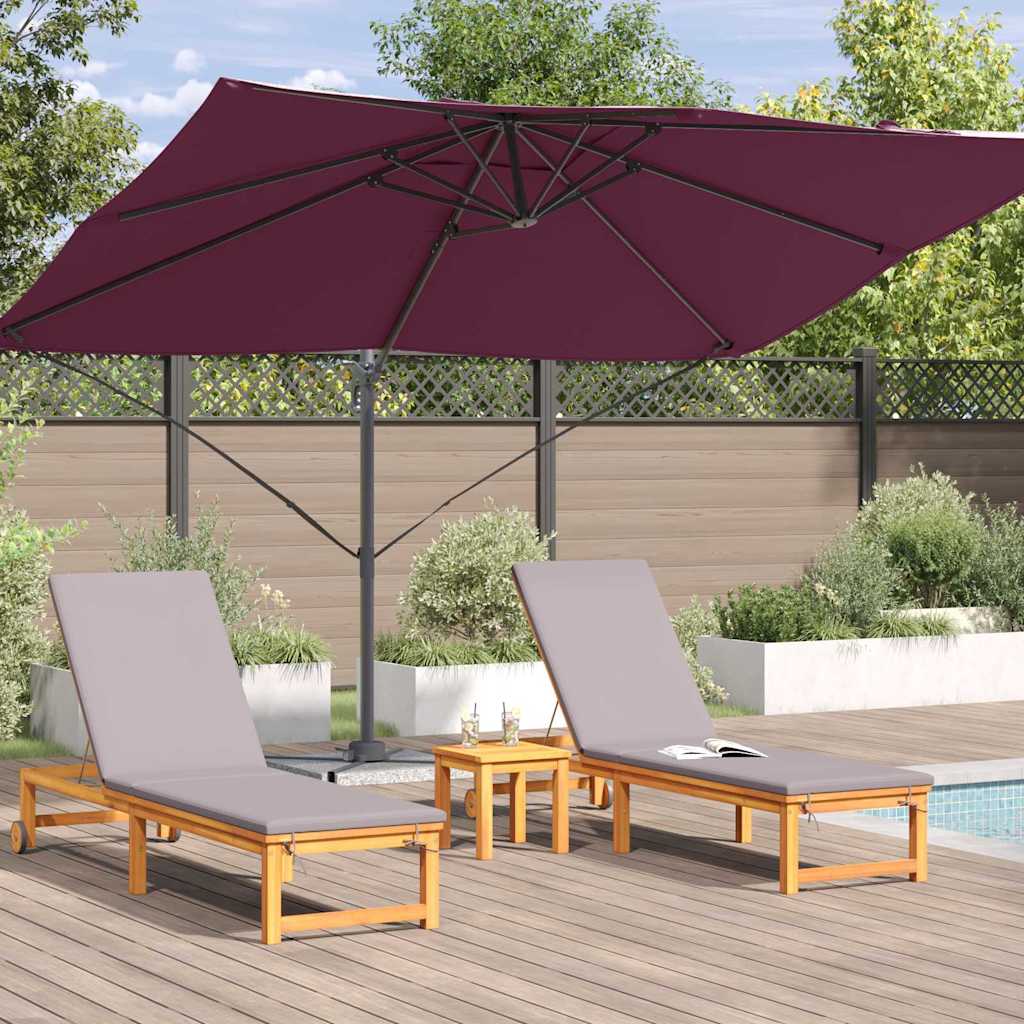 Napernyő Bordeaux piros 351 x 250 x 260 cm Pamut és Alumínium