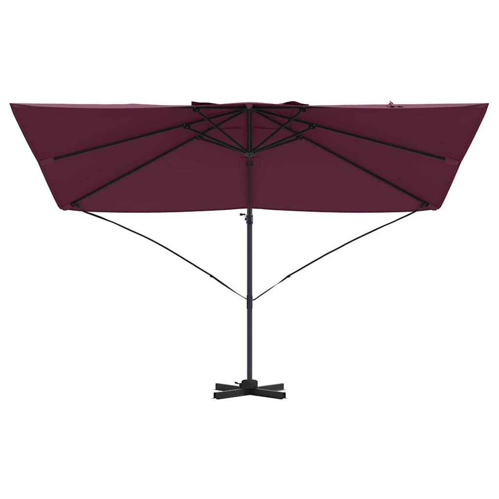 Napernyő Bordeaux piros 351 x 250 x 260 cm Pamut és Alumínium