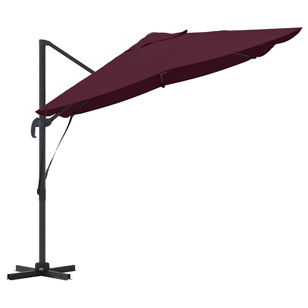 Napernyő Bordeaux piros 351 x 250 x 260 cm Pamut és Alumínium
