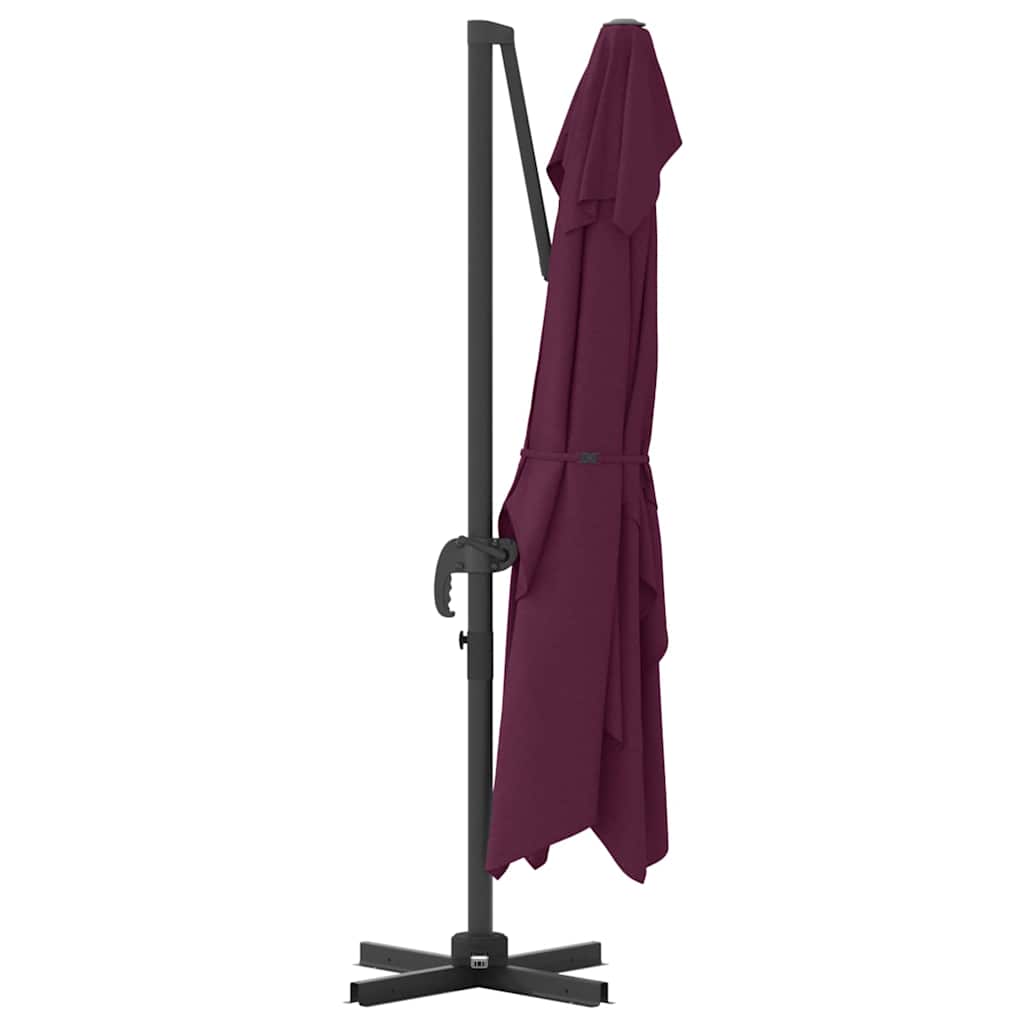 Napernyő Bordeaux piros 351 x 250 x 260 cm Pamut és Alumínium