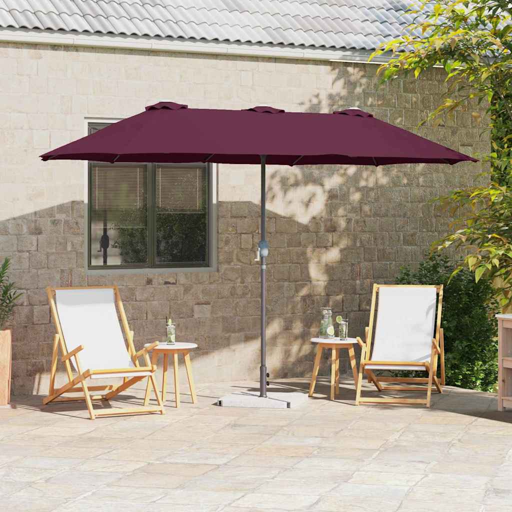 Kerti napernyő Bordeaux piros 370 x 197 x 239 cm