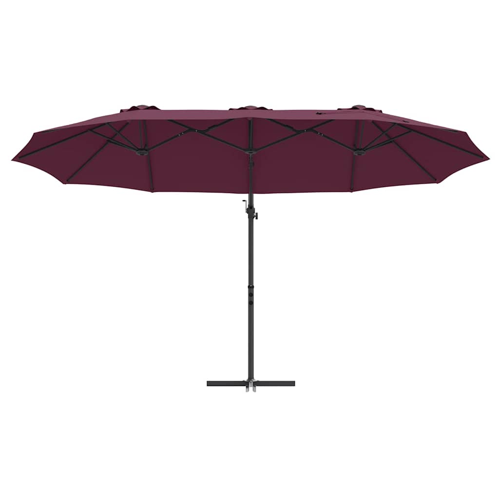 Napernyő Bordeaux piros 372 x 198 x 243 cm Pamut és Alumínium
