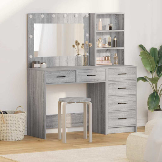 Öltözködőasztal Világosszürke 78.5 x 41 x 135 cm Faanyag