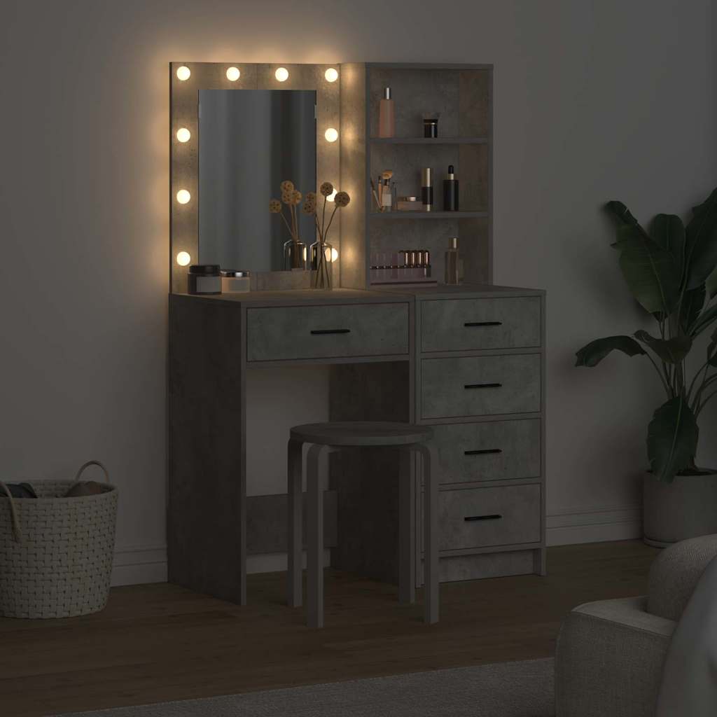 Öltözködőasztal 2 pcs Szürke 50 x 41 x 135 cm Szerelt Fa