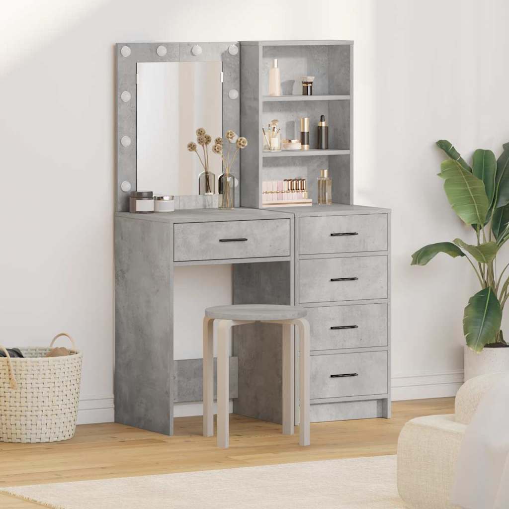 Öltözködőasztal 2 pcs Szürke 50 x 41 x 135 cm Szerelt Fa