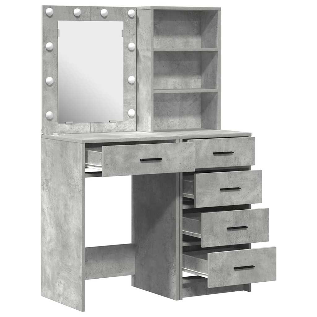 Öltözködőasztal 2 pcs Szürke 50 x 41 x 135 cm Szerelt Fa