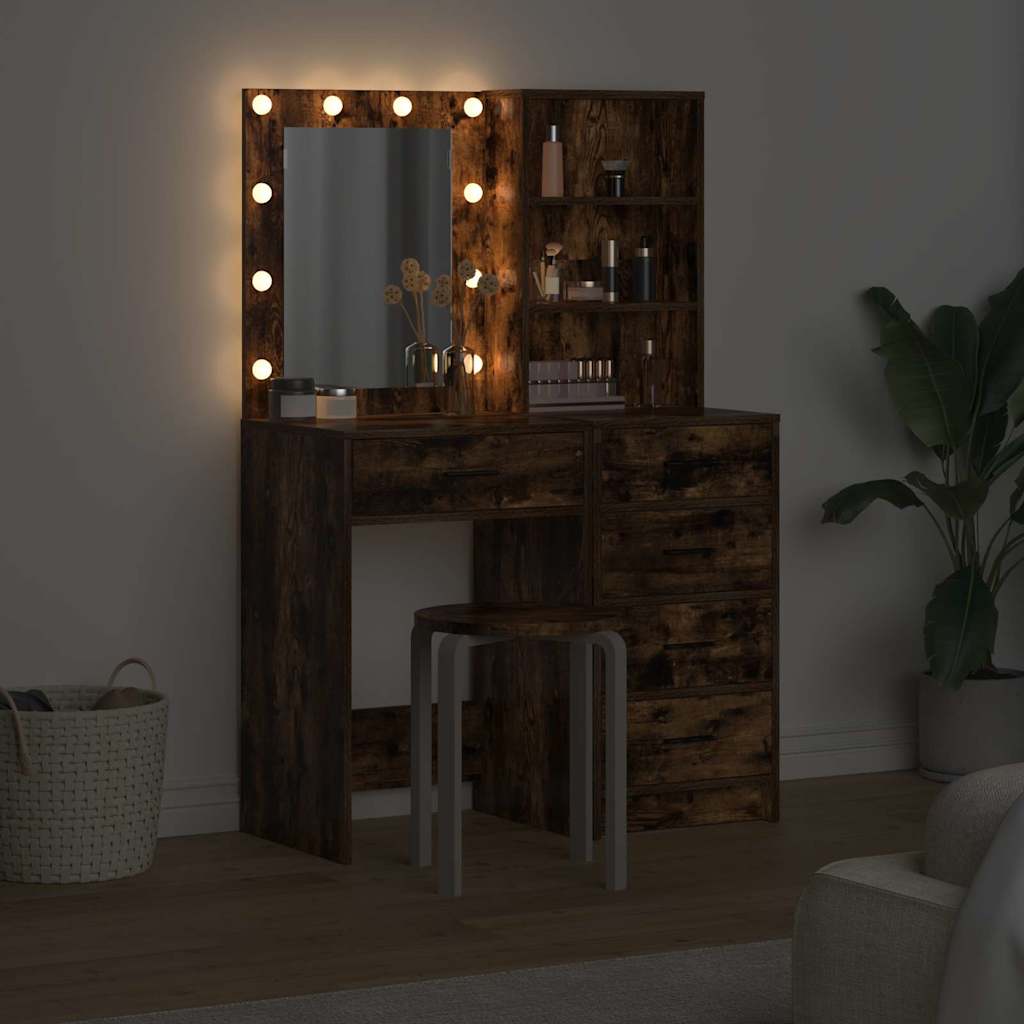 Öltözködőasztal fiókkal 2 pcs Barna 50 x 41 x 135 cm Faanyag