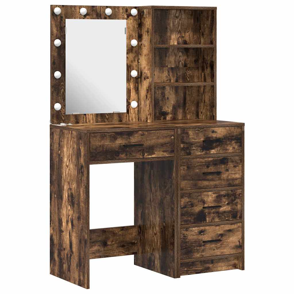 Öltözködőasztal fiókkal 2 pcs Barna 50 x 41 x 135 cm Faanyag