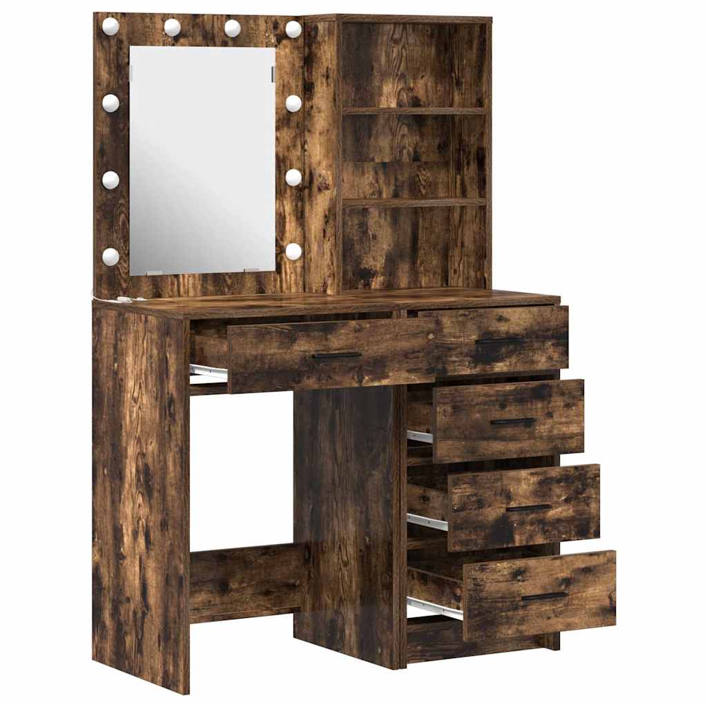 Öltözködőasztal fiókkal 2 pcs Barna 50 x 41 x 135 cm Faanyag