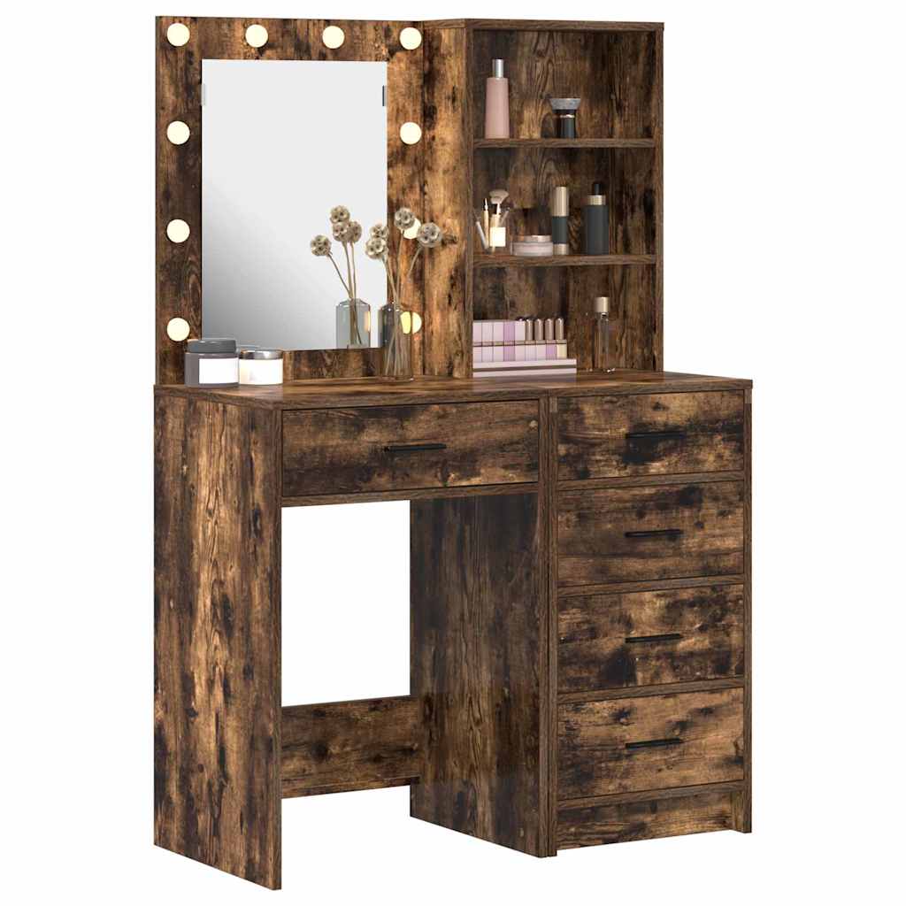 Öltözködőasztal fiókkal 2 pcs Barna 50 x 41 x 135 cm Faanyag