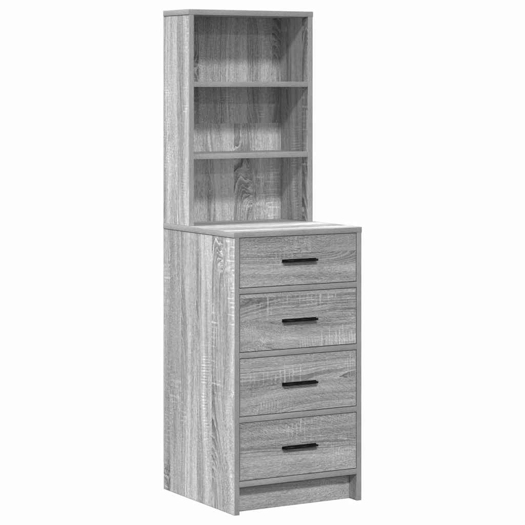 Öltözködőasztal fiókkal 2 pcs Szürke 50 x 41 x 135 cm Faanyag