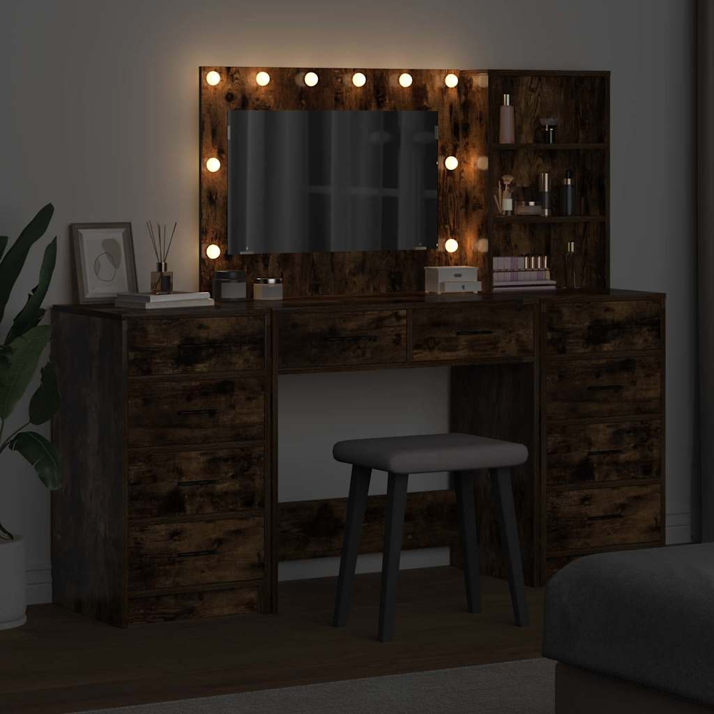 Öltözködőasztal 3 pcs Füstölt tölgy 78,5 x 41 x 135 cm