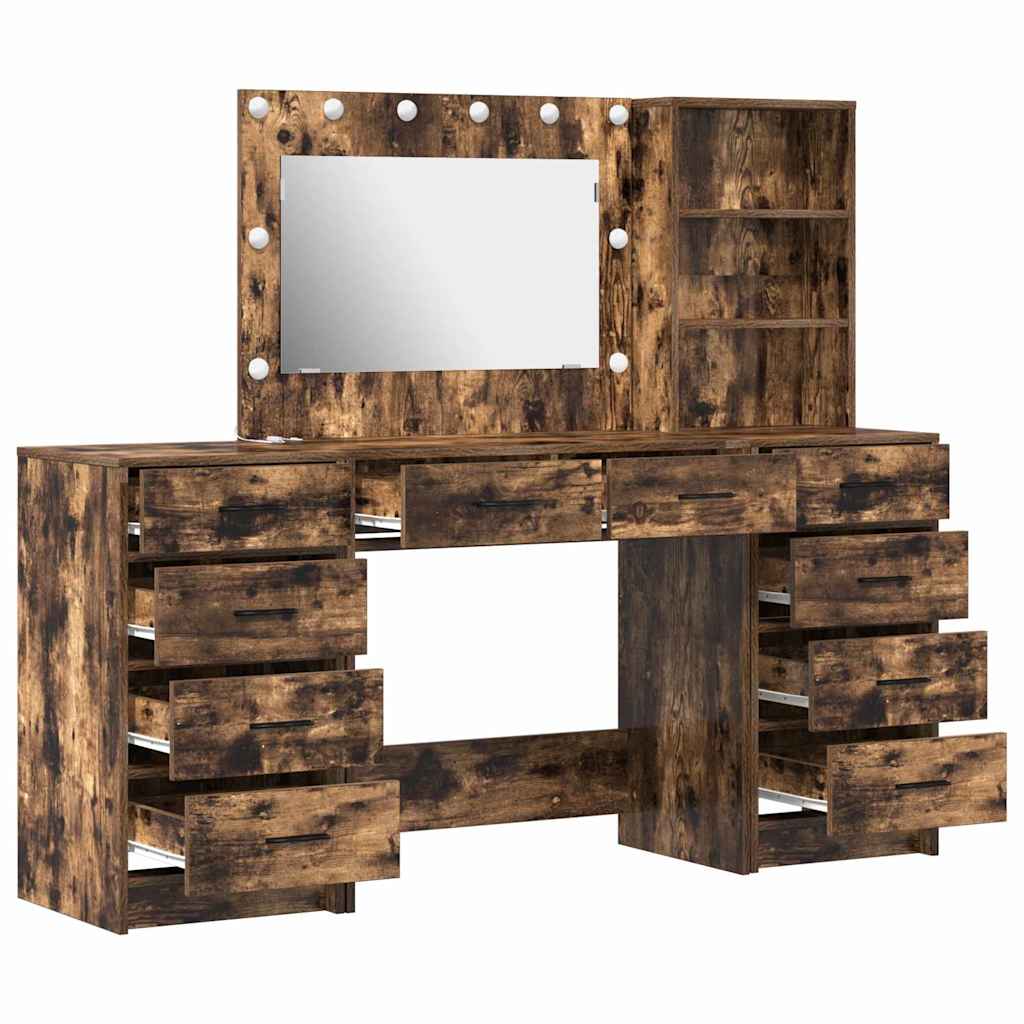 Öltözködőasztal 3 pcs Füstölt tölgy 78,5 x 41 x 135 cm