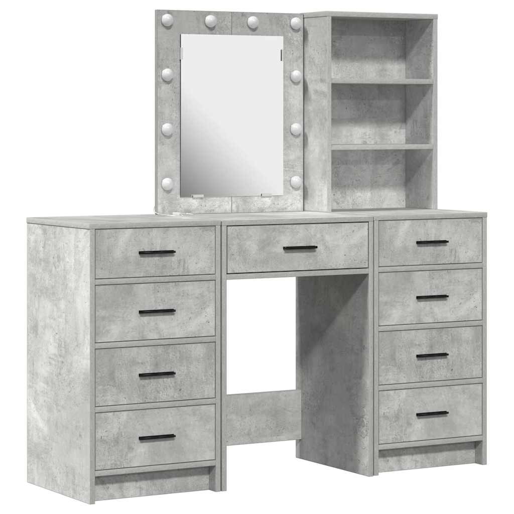 Öltözködőasztal 3 pcs Szürke 40 x 41 x 135 cm Szerelt Fa