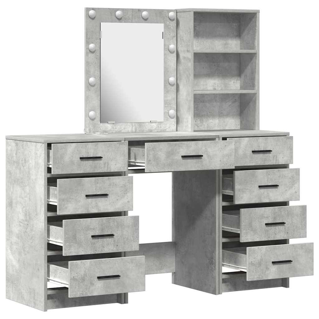 Öltözködőasztal 3 pcs Szürke 40 x 41 x 135 cm Szerelt Fa