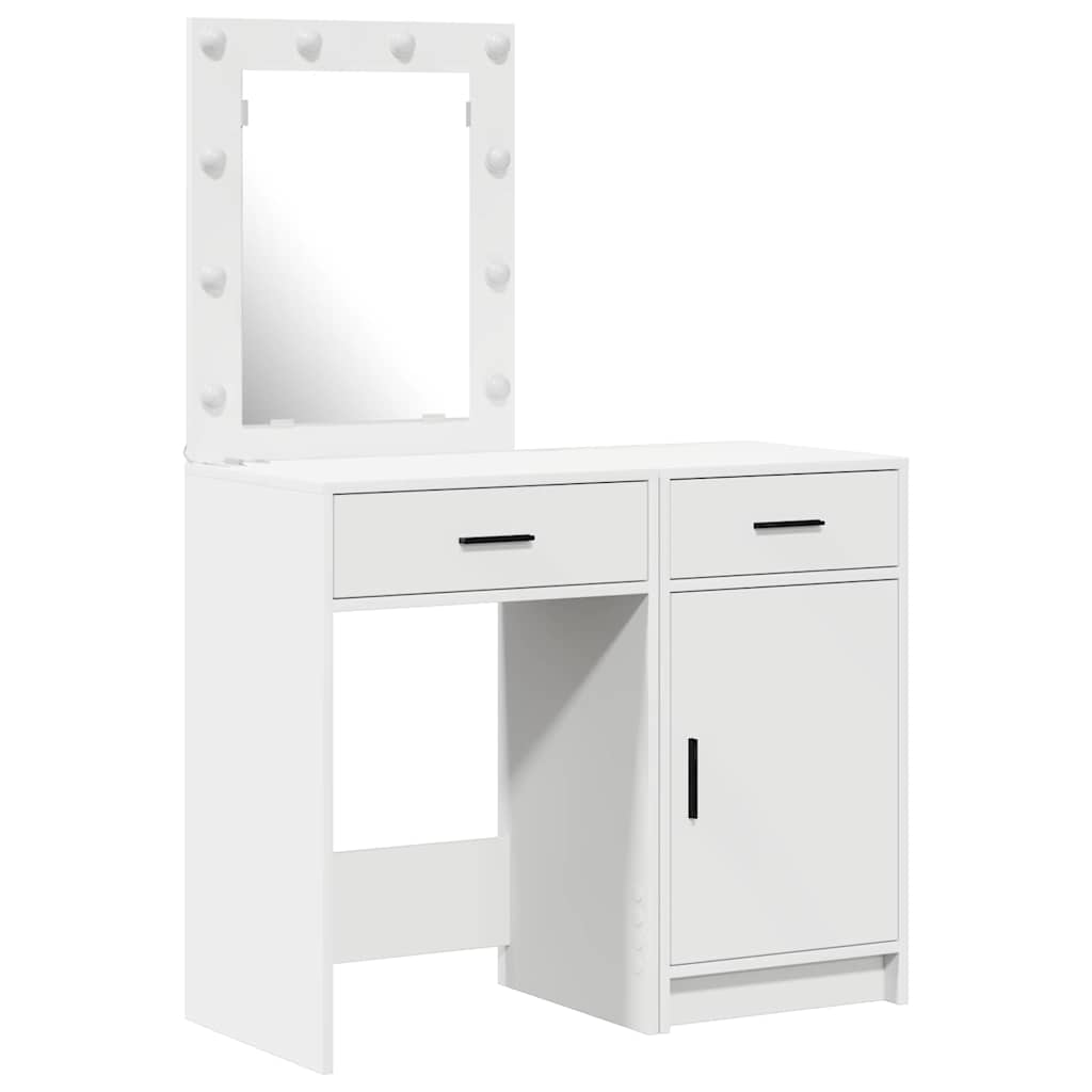 Öltözködőasztal fiókkal 2 pcs Fehér 50 x 41 x 135 cm Faanyag