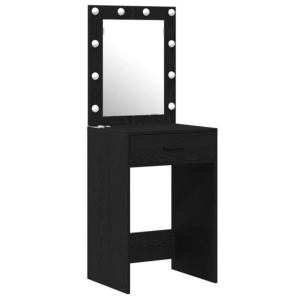 Öltözködőasztal 2 pcs Fekete 50 x 41 x 135 cm Szerelt Fa