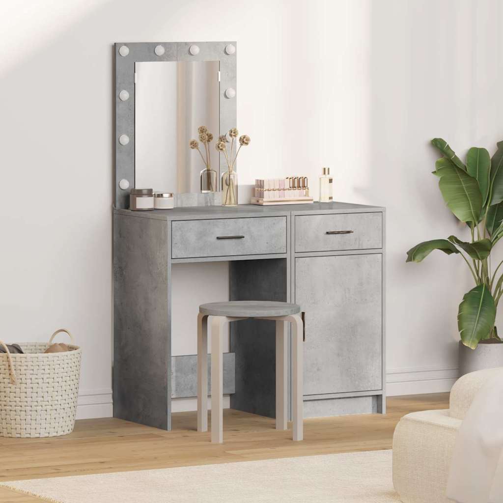 Öltözködőasztal 2 pcs Szürke 50 x 41 x 135 cm Szerelt Fa