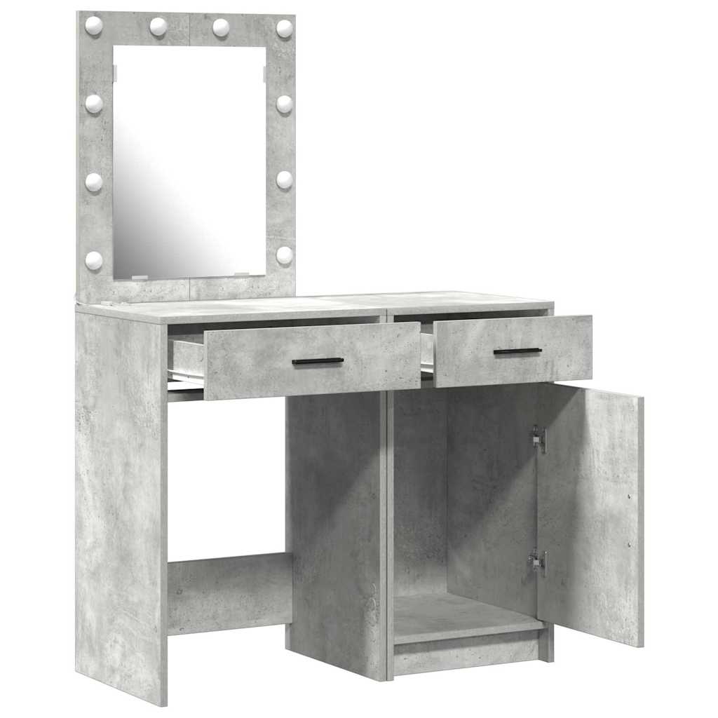 Öltözködőasztal 2 pcs Szürke 50 x 41 x 135 cm Szerelt Fa