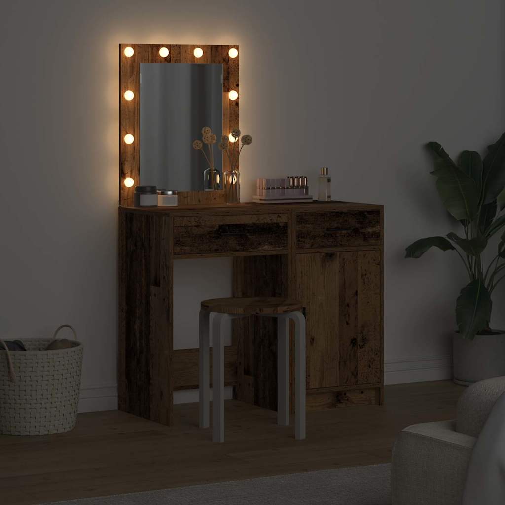 Öltözködőasztal fiókkal 2 pcs Barna 50 x 41 x 135 cm Faanyag