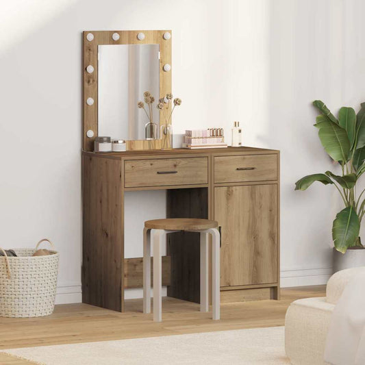 Öltözködőasztal fiókkal 2 pcs Barna 50 x 41 x 135 cm Faanyag