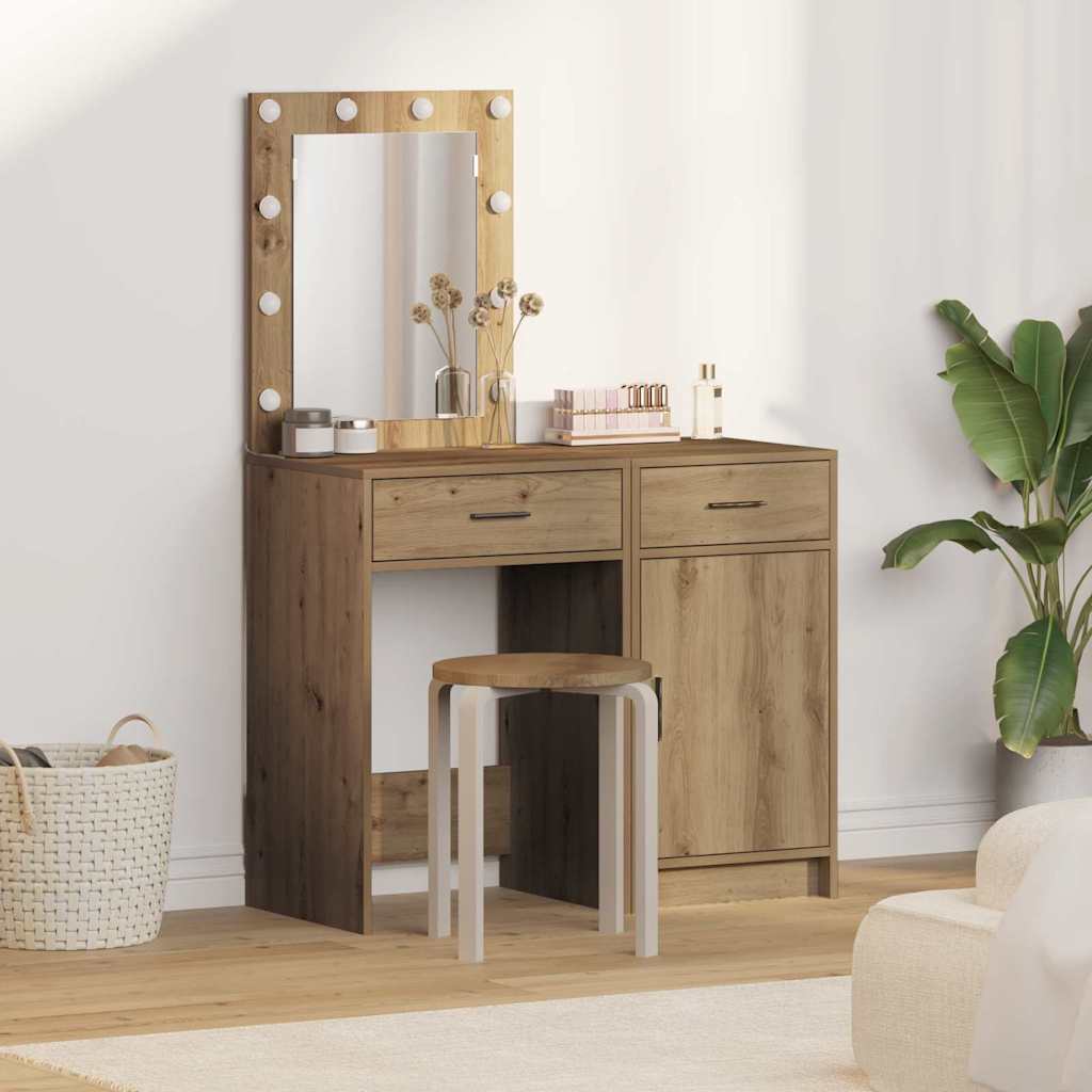 Öltözködőasztal 2 pcs Barna 50 x 41 x 135 cm Faanyag