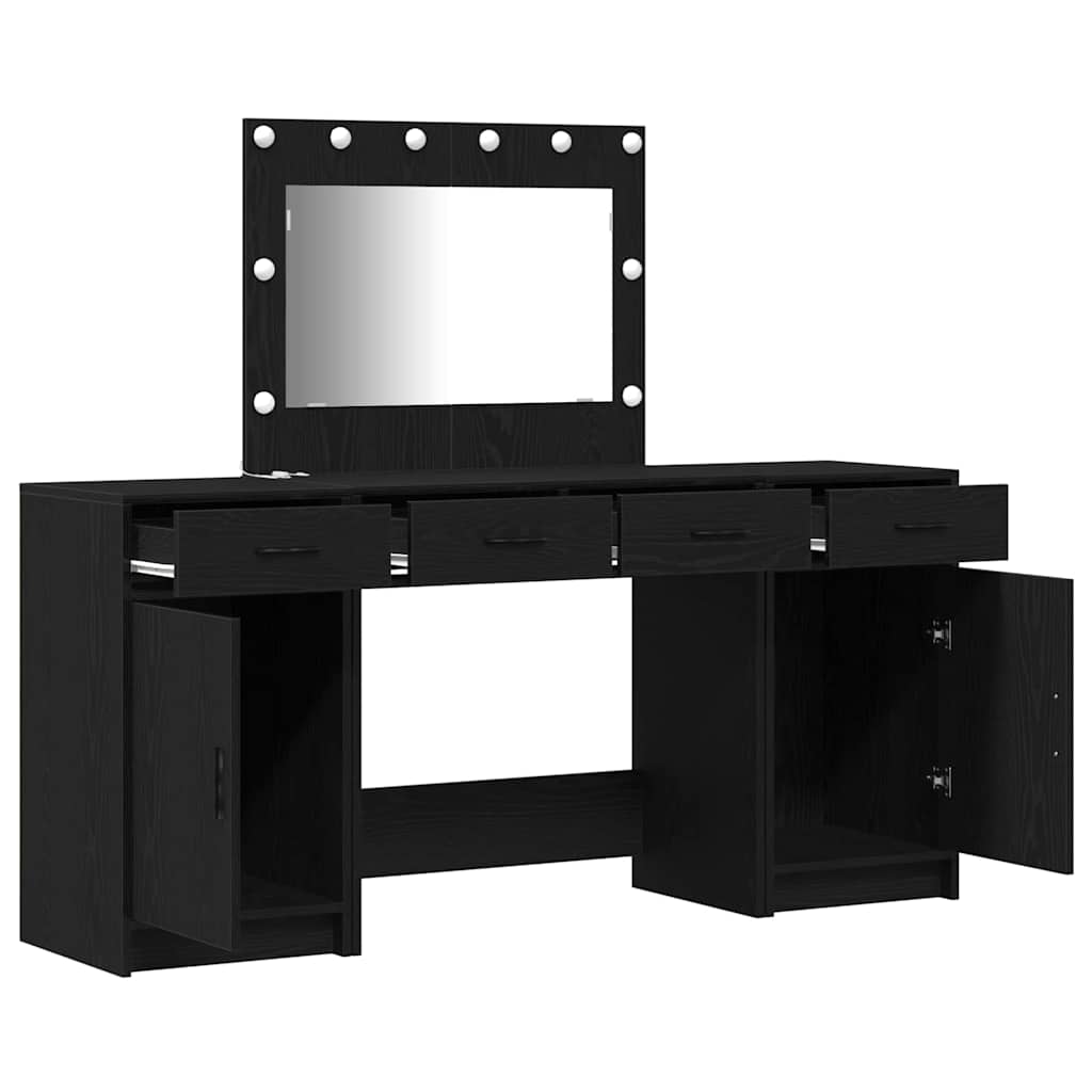 Öltözködőasztal 3 pcs Fekete 78,5 x 41 x 135 cm Szerelt Fa