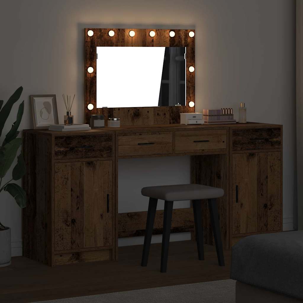 Öltözködőasztal 3 pcs Barna 78,5 x 41 x 135 cm Szerelt Fa