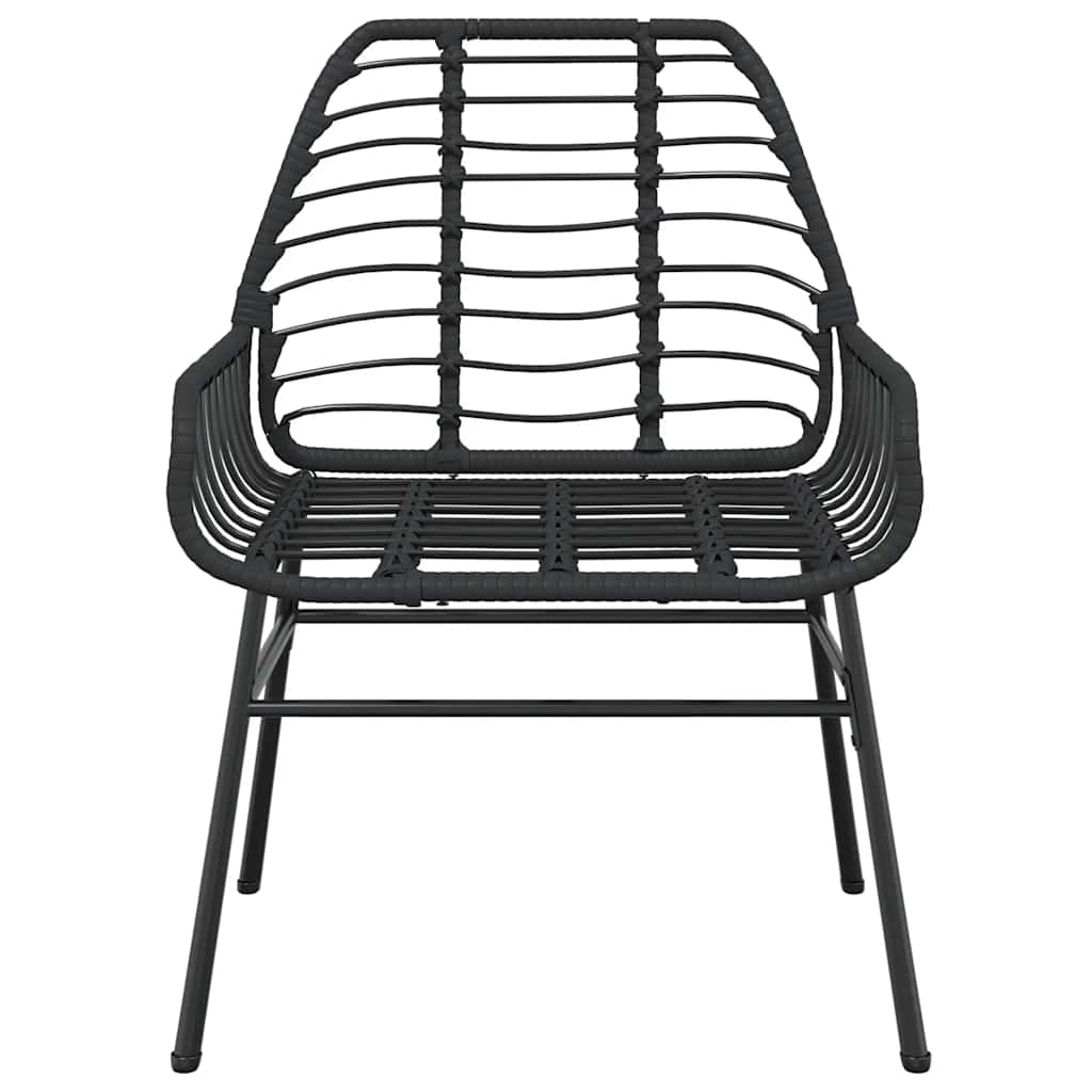 5 részes fekete polyrattan üveg kerti étkezőgarnitúra