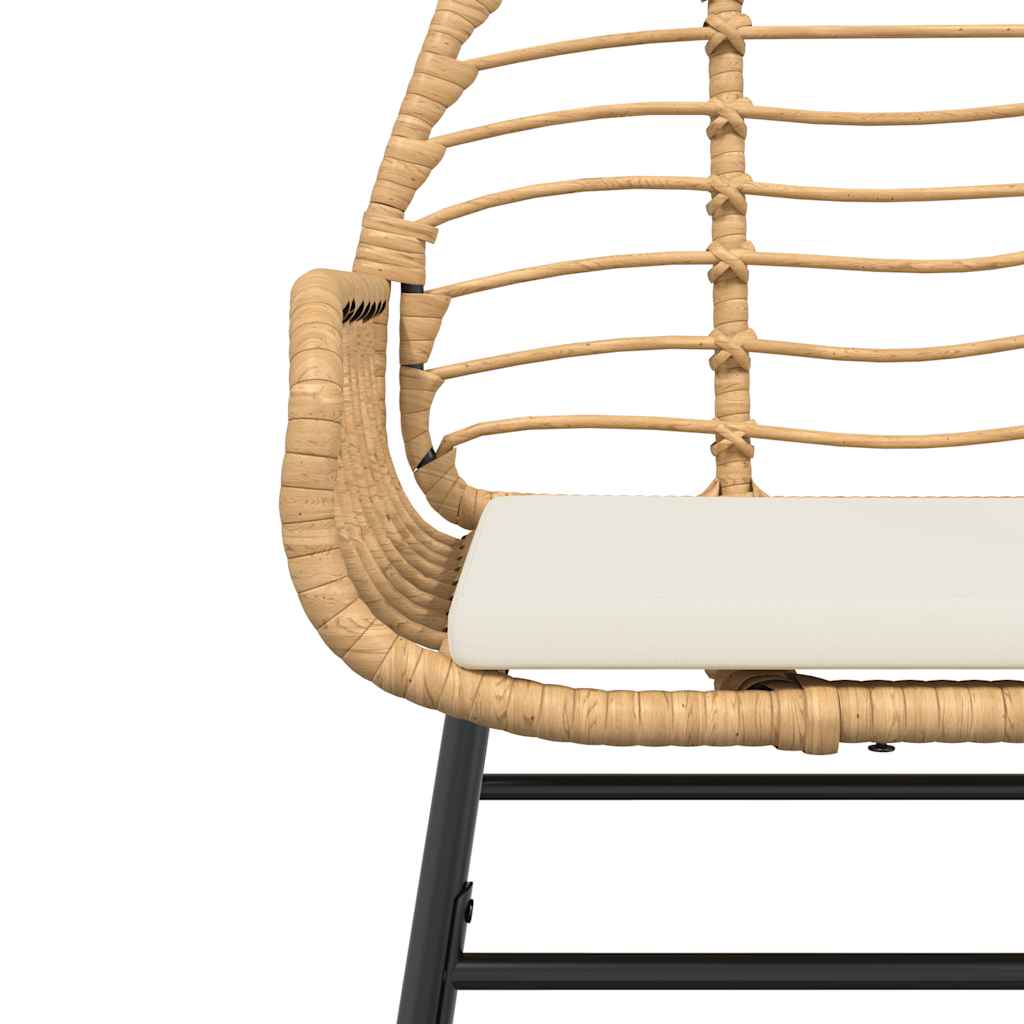 5 észes barna polyrattan üveg kerti étkezőgarnitúra párnával