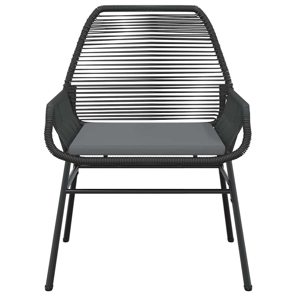 5 részes fekete polyrattan üveg kerti étkezőgarnitúra párnákkal