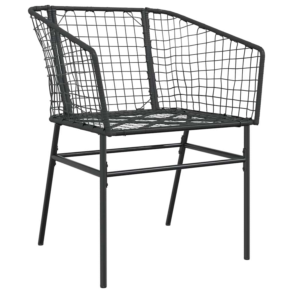 5 részes fekete polyrattan üveg kerti étkezőgarnitúra