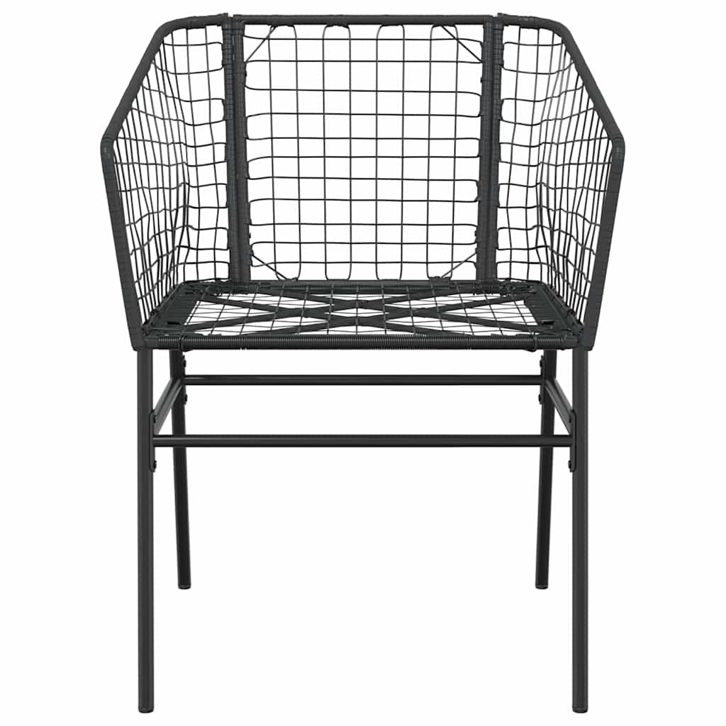 5 részes fekete polyrattan üveg kerti étkezőgarnitúra
