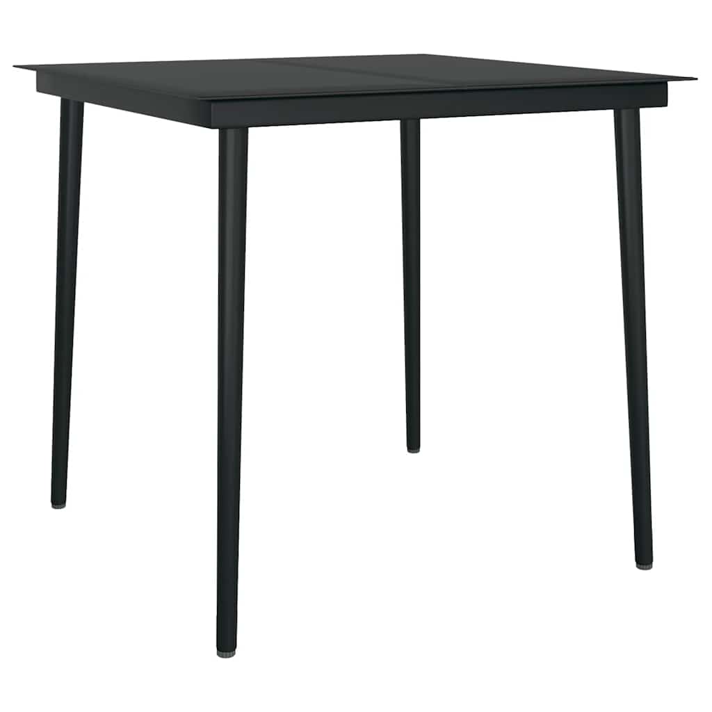 5 részes fekete polyrattan üveg kerti étkezőgarnitúra