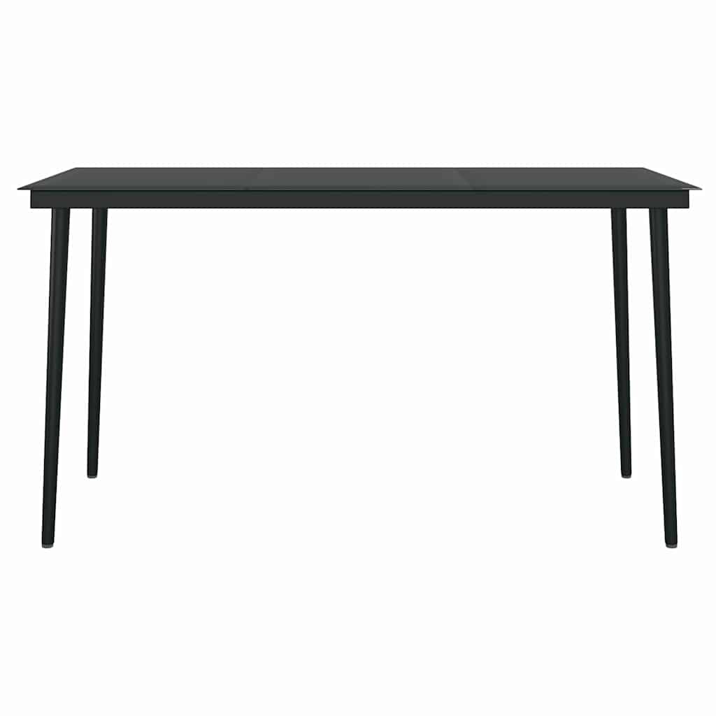 5 részes fekete polyrattan üveg kerti étkezőgarnitúra