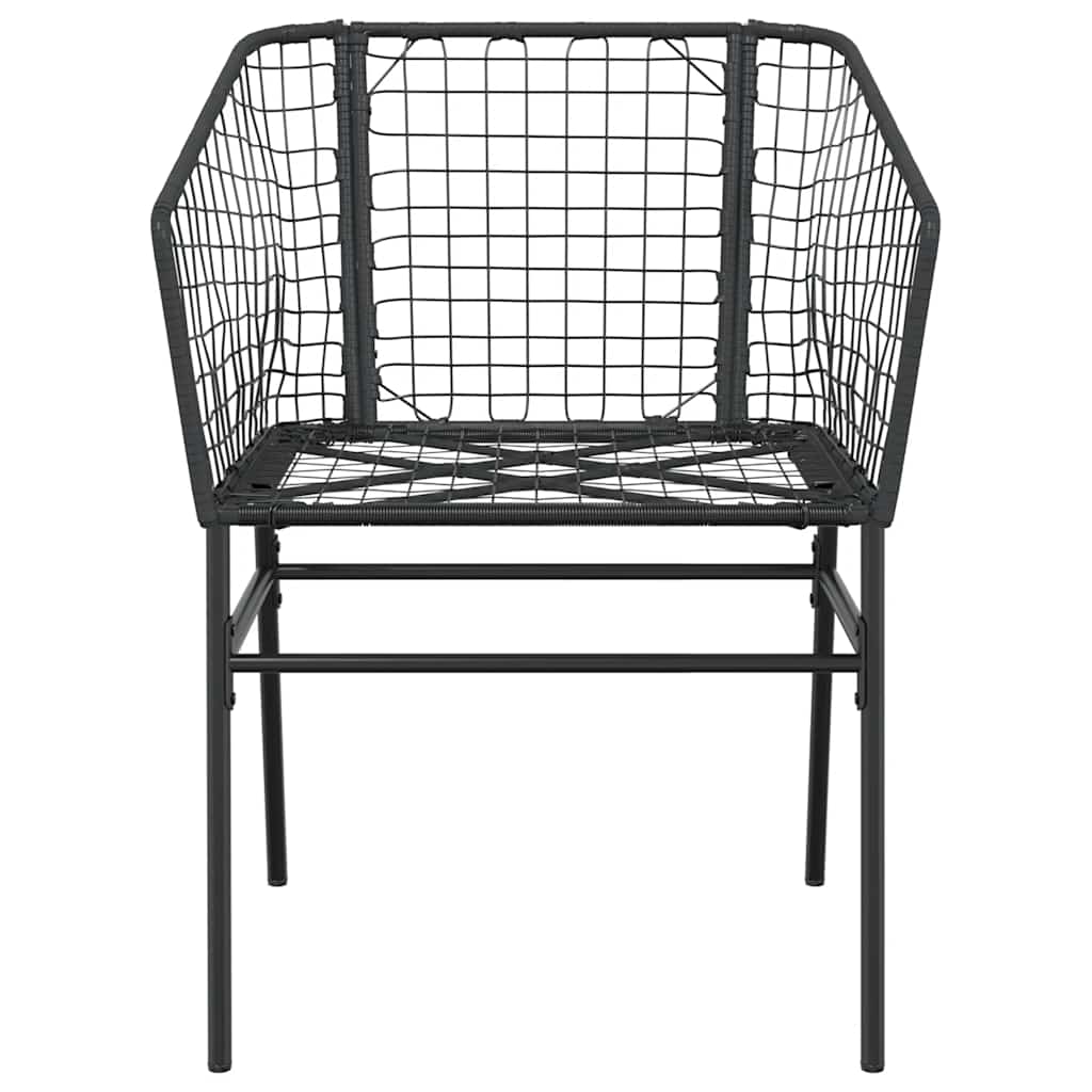 5 részes fekete polyrattan üveg kerti étkezőgarnitúra