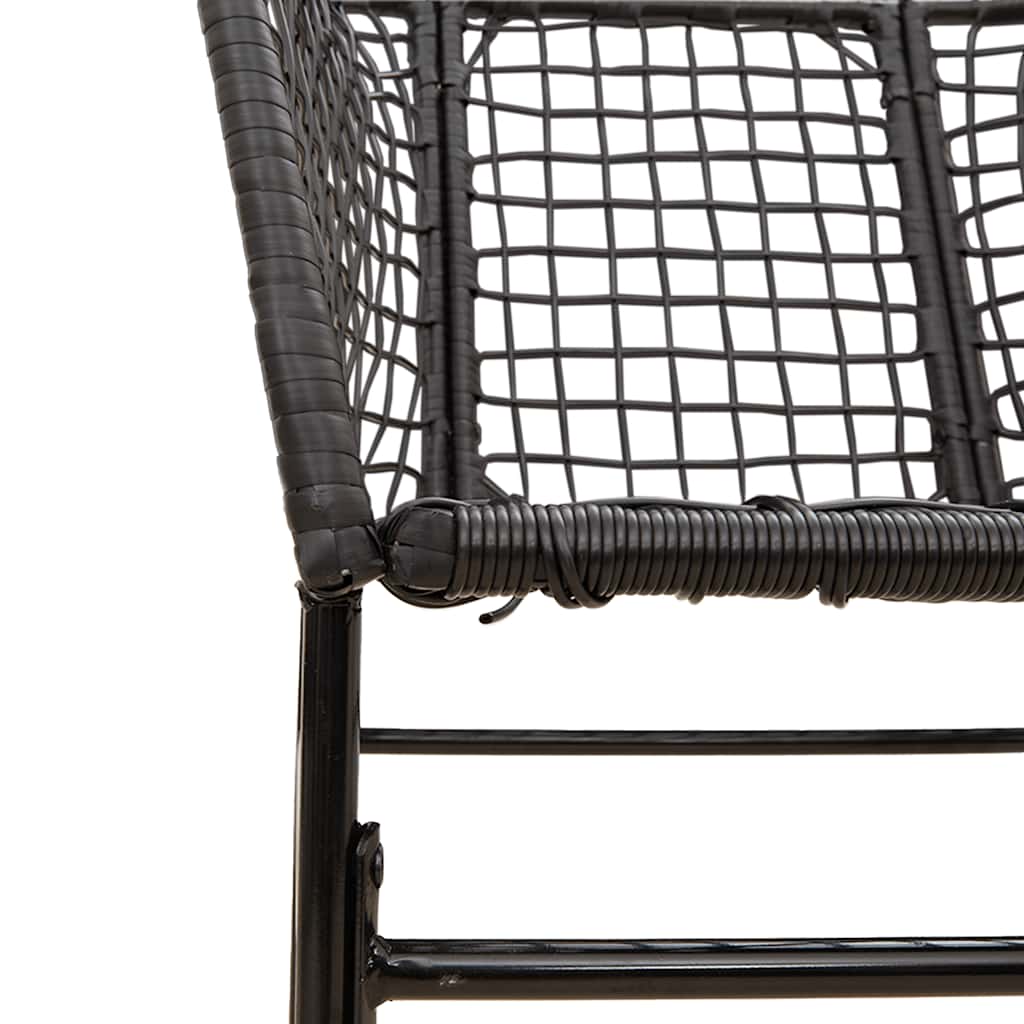 7 részes fekete polyrattan üveg kerti étkezőgarnitúra