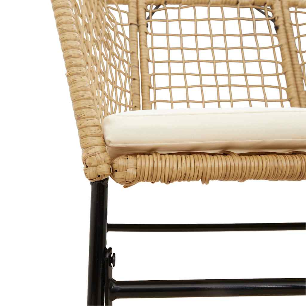5 észes barna polyrattan üveg kerti étkezőgarnitúra párnával